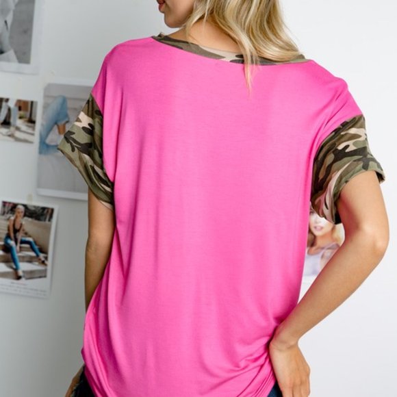 Hot Pink Camo Top NWT - Picture 7 of 7